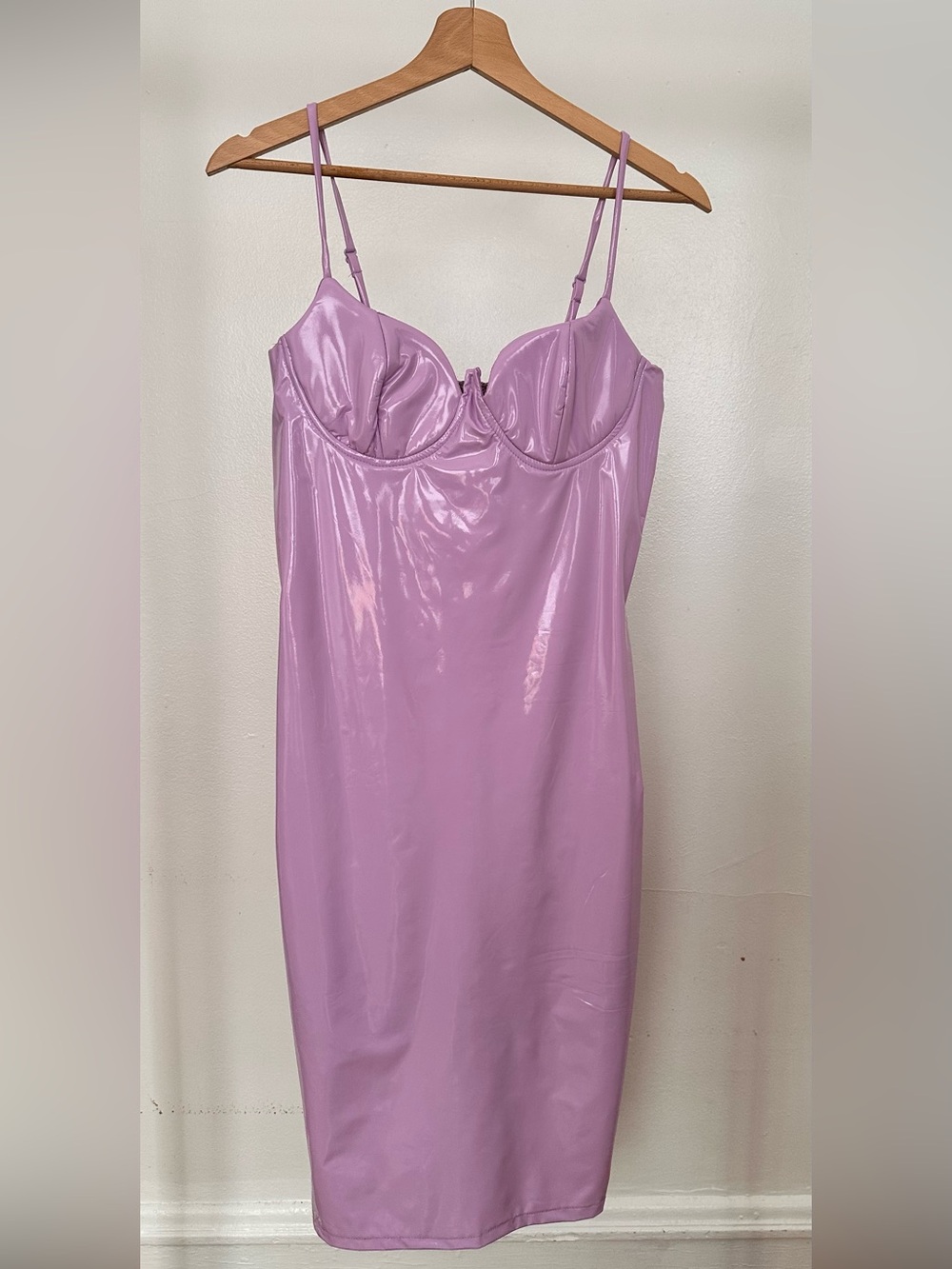 AKIRA Lavender Patent Leather Bustier Dress